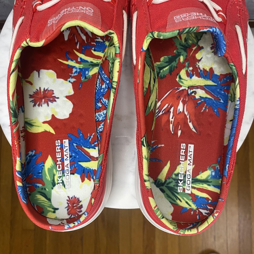 Skechers On-the-Go Shoes Womens Size 9.5 Red Canvas Boat Slip On SN 136496 - Picture 8 of 11